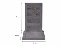 Habitat et jardin Fuente mural de piedra "ETNA" con grifo de latón para uso en exteriores - Gris - 57 x 42 x 87 cm Beige