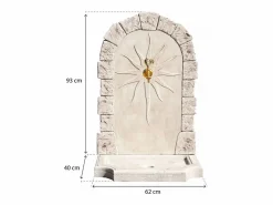 Habitat et jardin Fuente mural de piedra reconstituida "Calypso" con grifo de latón - Ideal para la decoración de su jardín