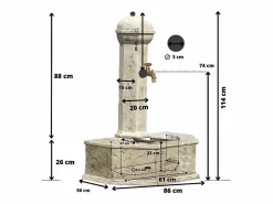 Habitat et jardin Fuente mural de piedra reconstituida "Provence" con grifo de latón