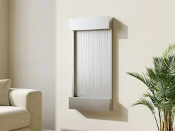 Best MYLIA Fuente mural exterior interior acero inoxidable LED, An. 56,5 x H. 112 cm, Plateada, SOLINA Plateado