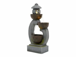 Merax Fuente zen de exterior para jardín, terraza, balcón o césped - 44,5 x 25 x 95 cm - con LED - Resina -