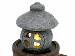 Merax Fuente zen de exterior para jardín, terraza, balcón o césped - 44,5 x 25 x 95 cm - con LED - Resina -