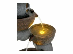 Merax Fuente zen de exterior para jardín, terraza, balcón o césped - 44,5 x 25 x 95 cm - con LED - Resina -