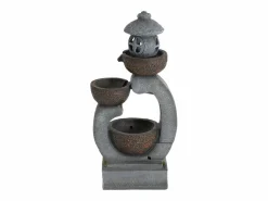 Merax Fuente zen de exterior para jardín, terraza, balcón o césped - 44,5 x 25 x 95 cm - con LED - Resina -
