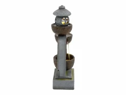 Merax Fuente zen de exterior para jardín, terraza, balcón o césped - 44,5 x 25 x 95 cm - con LED - Resina -