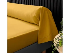 New Promo Linge Funda de Almohada de Algodón Percal 85x185cm Curry Amarillo