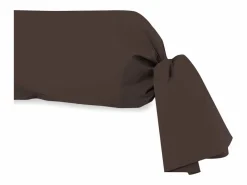 Soleil d'ocre Funda de almohada de algodón 57 hilos 45x135 cm LISO castaño