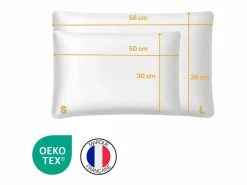 Inphysio Funda de Almohada en Satén para Almohada EXTRA Plana L - 58x38x7 -