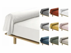 Hot Promo Linge Funda de almohada percal color lino 85 x 185 cm Multicolor