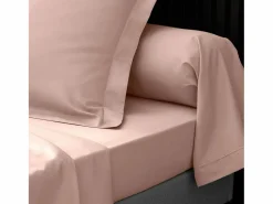 Best Promo Linge Funda de Almohada "Percaline" 85x185cm en Algodón 100% - Suave y Confortable Rosa