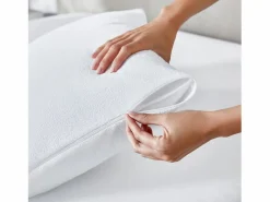 PIKOLIN Funda de Almohada 75x40cm| HOME| Rizo| Aloe Vera| Impermeable Blanco