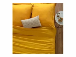Sale Atmosphera Funda de cojín algodón ocre de 50x70cm Amarillo