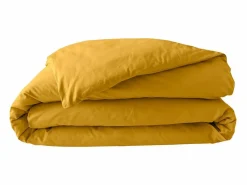 Sale Douceur d'intérieur Funda de Edredón de Percal de Algodón Liso 240 x 220 cm Mostaza