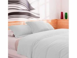 Outlet Soleil d'ocre Funda nórdica de algodón 57 hilos 240x220 cm liso, por Blanco