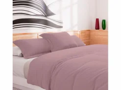 Clearance Soleil d'ocre Funda nórdica de algodón 57 hilos 240x220 cm viejo liso, por Rosa