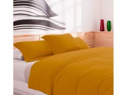 Outlet Funda nórdica de algodón de 57 hilos 240x220 cm LISO mostaza, por Funda Nórdica