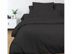 Outlet Funda nórdica de algodón 260x240 cm PERCALE antracita Funda Nórdica