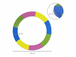 Funda protectora para cama elástica Ø244 cm, resistente a los rayos UV y a la intemperie, plástico 500D, (244x244x30 cm)