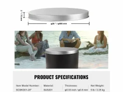 Best Funda Protectora Resistente para Anillo de Fuego SucceBuy, 508 mm, Protector contra Chispas para Fogatas al Aire Libre Brasero