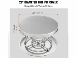 Best Funda Protectora Resistente para Anillo de Fuego SucceBuy, 508 mm, Protector contra Chispas para Fogatas al Aire Libre Brasero