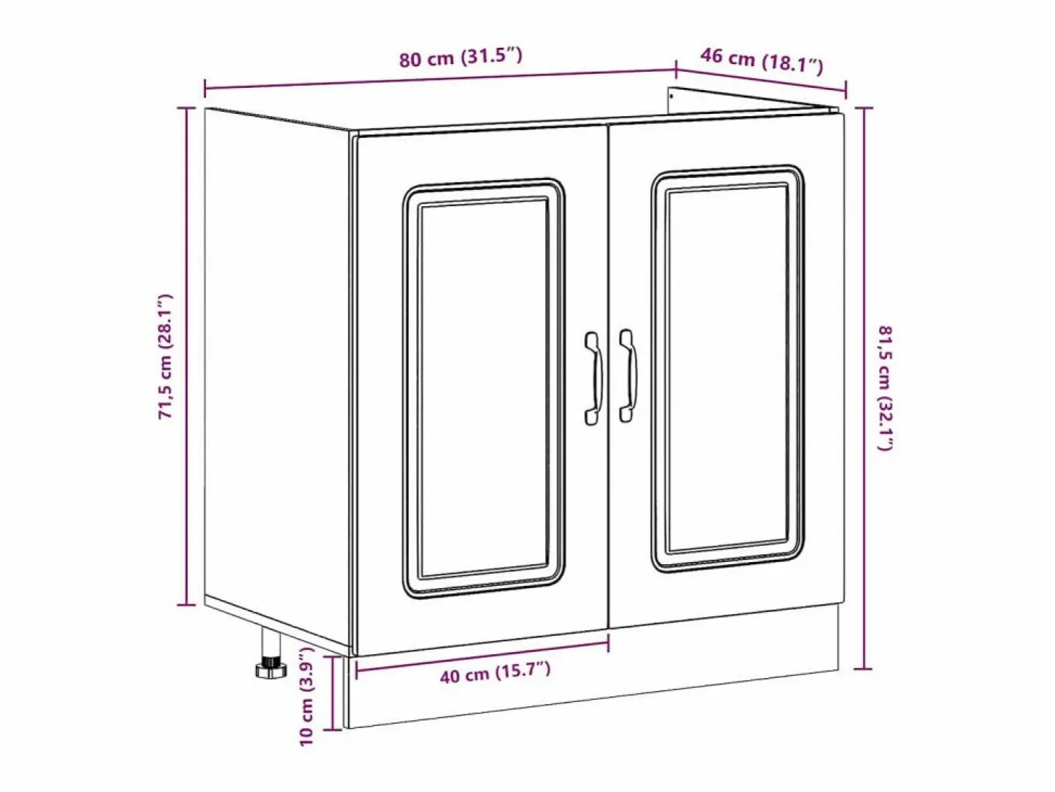 vidaxl Gabinete de cocina Kalmar 2 pcs Marrón 80 x 46 x 81.5 cm Marru00f3n