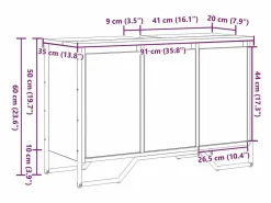 Sale vidaxl Gabinete de Lavabo Otro con puerta Madera Vieja 91 x 35 x 60 cm Marru00f3n