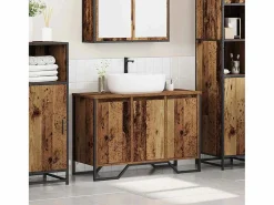 Sale vidaxl Gabinete de Lavabo Otro con puerta Madera Vieja 91 x 35 x 60 cm Marru00f3n