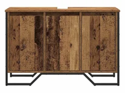 Sale vidaxl Gabinete de Lavabo Otro con puerta Madera Vieja 91 x 35 x 60 cm Marru00f3n