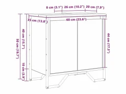 Sale vidaxl Gabinete de Lavabo para Baño Roble artesanal 60 x 35 x 60 cm Marru00f3n