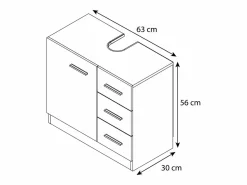 New VCM Gabinete de lavabo Zalo Blanco
