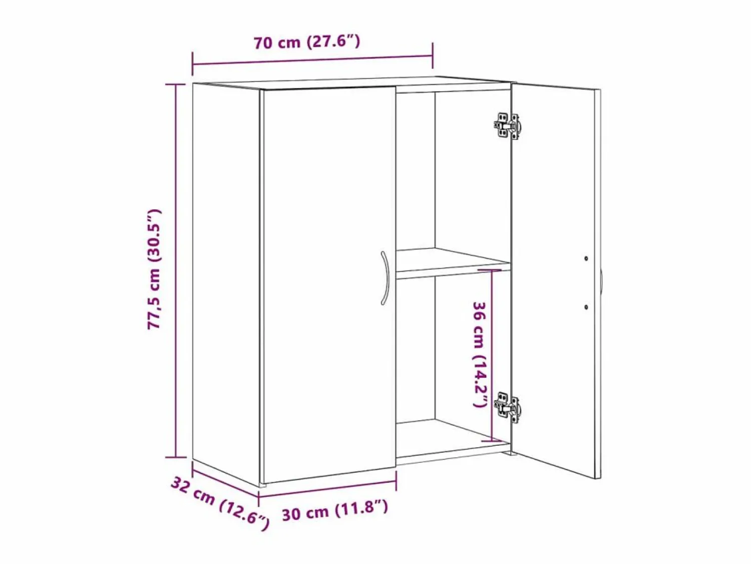 Clearance Gabinete de oficina de roble 60 x 32 x 77,5 Madera de ingeniería Armario Oficina