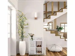 Sale Gabinete de zapato 3 estantes, gabinete de zapato de entrada de 2 puertas, diseño de patrones de corte, 40x31x53cm, Zapatero|Mueble De Almacenaje