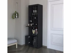 Discount Gabinete para bar Kevil, wengué Botellero|Accesorios Para Vino Y Bar