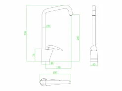 Essebagno Galet Grifo mezclador de lavabo con caño alto y cromado
