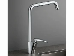 Discount Essebagno Galet Grifo mezclador para lavabo con caño cromado y maneta cromada Plateado