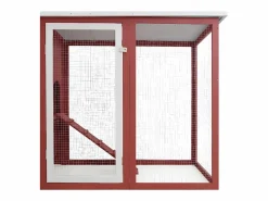 Gallinero con 1 jaula para huevos madera ES120492 Rojo