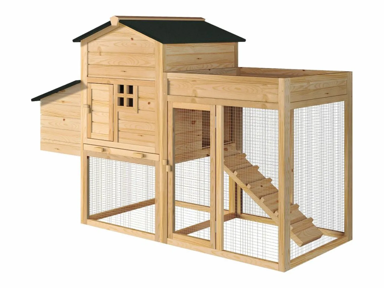 Vente-unique Gallinero con valla y huerto 4 gallinas - Alt. 109 cm - Natural - CAMPORA
