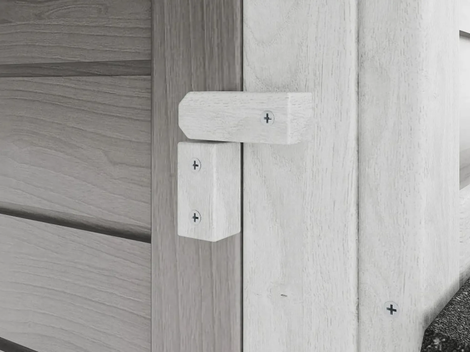 Vente-unique Gallinero de madera con corral, 8 gallinas, L. 201 x P.142 x H. 171 cm, Gris y blanco, GALLUS