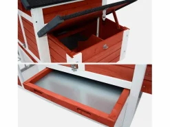 Outlet Gallinero de madera con corral para 3 gallinas Cama De Animales De Compañía