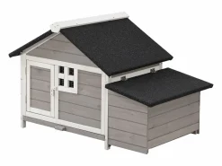 Best Gallinero de madera con ponedero - 2 gallinas - Ancho 106 x Prof. 64 x A. 71 cm - Natural - ANSER Cama De Animales De Compañía
