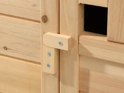 New Vente-unique Gallinero de madera con ponedero - 2 gallinas - Ancho 106 x Prof. 64 x Alt. 71 - Natural- ANSER Color natural claro