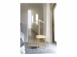 Sale Galán 361 con asiento en herrajes cromado satinado lacado natural, 105 cm(alto)45 c Beige