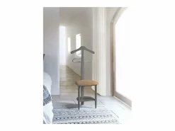 Clearance Galán 361 con asiento en herrajes cromado satinado lacado gris, 105 cm(alto)45 cm(a Galán De Noche