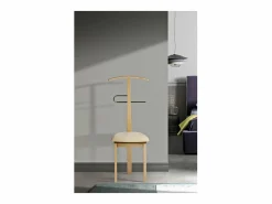 Galán 364 con asiento herrajes cromado satinado lacado en natural, 108 cm(alto)46 cm(anch