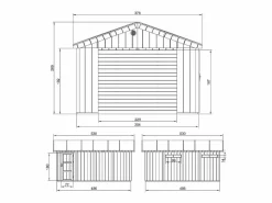 Garaje de calidad premium - 17 m² / L378xL530 cm - garaje para autos, motos, bicicletas, máquinas de jardinería - M991B Garaje