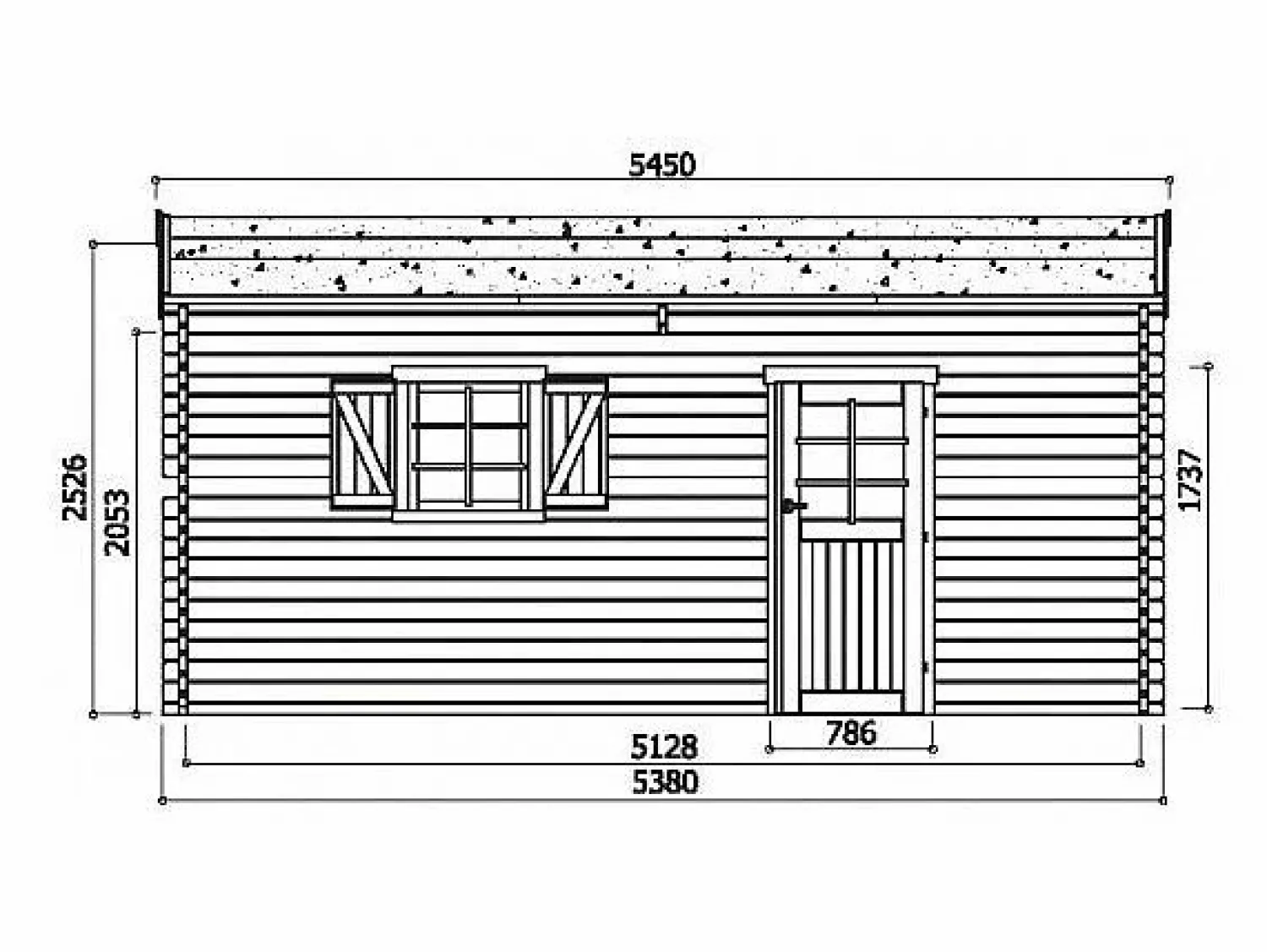 Clearance Garaje de madera - 19,26 m² - 2,58 x 5,38 x 2,53 m - 40 mm Garaje