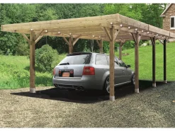 Outlet Garaje de madera "Carport Modular" - 19,96 m² - Techo plano - 6,06 x 5,06 m Cochera