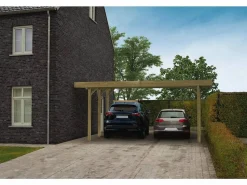 Outlet Garaje de madera "Carport Modular" - 19,96 m² - Techo plano - 6,06 x 5,06 m Cochera