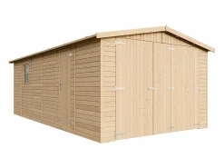 Timbela Garaje de madera natural - A222x616x324 cm / 18 m² - M102