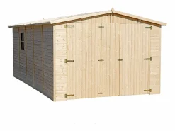 Outlet Timbela Garaje de madera natural - A222x516x324 cm / 15 m² - M101 Color natural claro